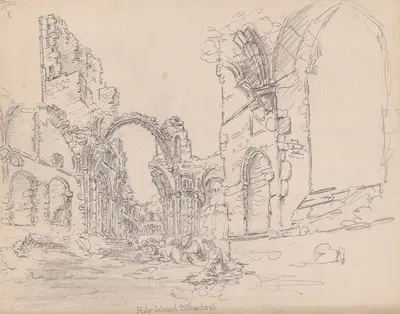 Lindisfarne Priory, Holy Island, Northumberland by Джеймс Мур, 1792 — digital art print download