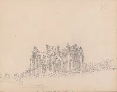 Melrose Abbey, Scotland by Джеймс Мур, 1792 — digital art print download