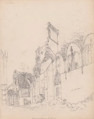 Melrose Abbey, Scotland by Джеймс Мур, 1792 — digital art print download