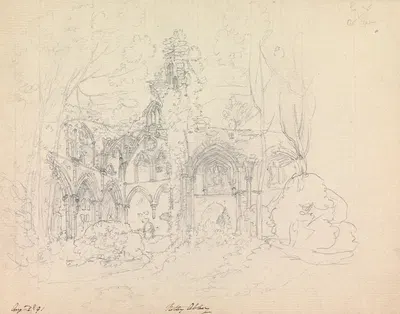 Netley Abbey, Hampshire, England by Джеймс Мур, 1791 — digital art print download