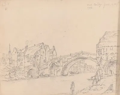 Ouse Bridge, York by Джеймс Мур, 1792 — digital art print download