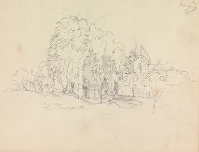 Study of Tress and Vegetaion Growing Over Ruins by Джеймс Мур, 1791 — digital art print download
