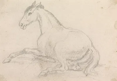 A Horse Lying Down by Джеймс Сеймур — digital art print download