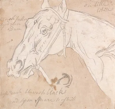 Head of a Horse, Facing Left by Джеймс Сеймур — digital art print download