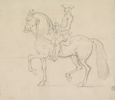 Rider With a Draw-Rein, Walking to Left by Джеймс Сеймур — digital art print download
