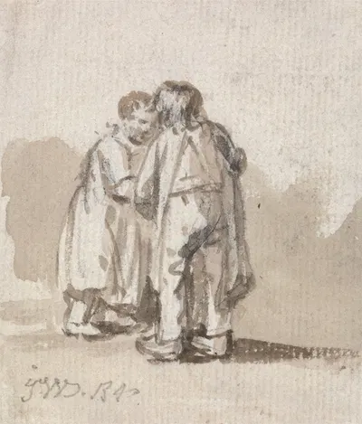 A Boy and Girl Conversing by James Ward — digital art print download