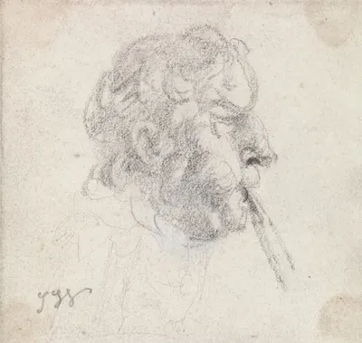 Head of a Man Blowing a Pipe by James Ward — digital art print download