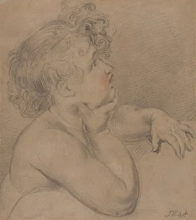 Study from Nature, One of the Children of Charity for the Large Picture of the Waterloo Allegory by James Ward — digital…