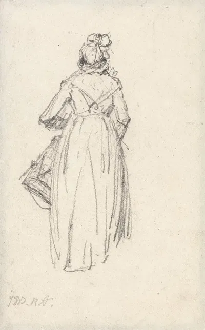 Woman Standing, Seen from the Back by James Ward — digital art print download