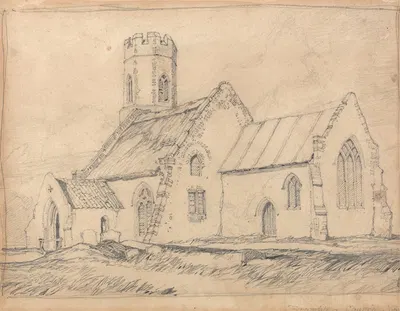 Brampton Church, Norfolk, from the South-East by Джон Селл Котман — digital art print download