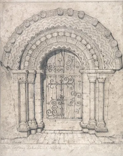 North Doorway of Hales Church, Norfolk by Джон Селл Котман — digital art print download