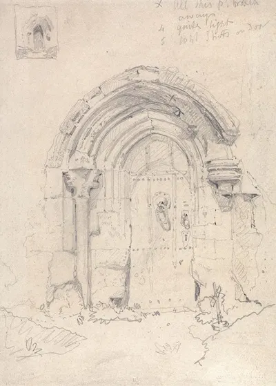 Porch of the Church of Stratton Saint Mary's, Norfolk by John Sell Cotman — digital art print download