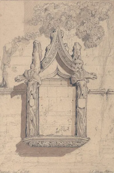 Sculpture upon a House on the North Side of the Cathedral at Bayeux by Джон Селл Котман, 1819 — digital art print download