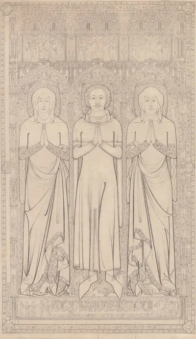 The Sepulchral Brass of Robert Braunche and His Two Wives in Saint Margaret's Church, Lynn, Norfolk, 1364 by Джон Селл…