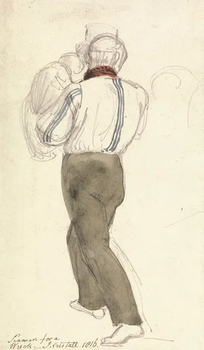 Seaman Holding a Monkey by Джошуа Кристалл, 1816 — digital art print download