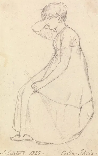 Seated Girl Holding a Stick by Joshua Cristall, 1820 — digital art print download