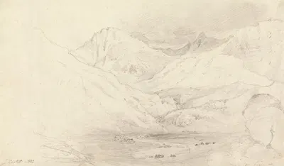 The Valley of Nant Ffrancon, Caernarvonshire by Joshua Cristall, 1802 — digital art print download