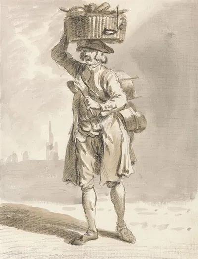 London Cries; A Man with a Basket (Man Selling Pots and Pans) by Пол Сэндби — digital art print download