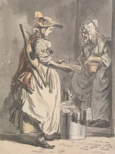 London Cries; A Milkmaid by Пол Сэндби — digital art print download