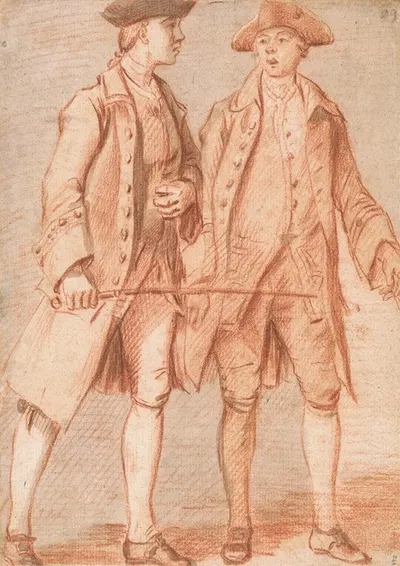 Two Men, One Holding a Whip by Пол Сэндби — digital art print download