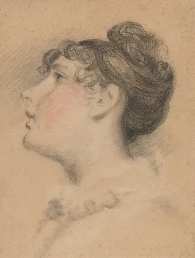 Head of a Girl; Probably a Study of Mrs. De Wint by Питер ДеВинт — digital art print download