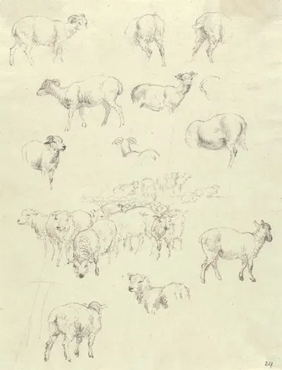 Flock of Sheep by Роберт Хиллс — digital art print download