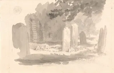 St. Stephen's Churchyard, Jersey, with the Tomb of the Artist's Brother by Роберт Хиллс — digital art print download