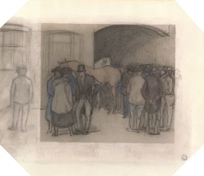 A Morning at Tattersalls by Robert Polhill Bevan — digital art print download