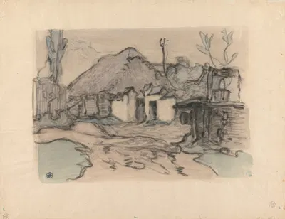 Farm Buildings and Well, Poland by Robert Polhill Bevan — digital art print download
