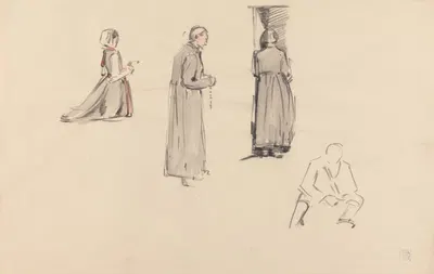 Figures at Mass, Poland by Robert Polhill Bevan — digital art print download