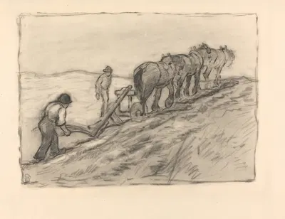 Ploughing the Hillside by Robert Polhill Bevan — digital art print download