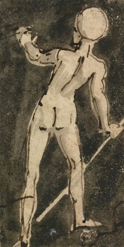 Back of Naked Figure by Томас Стотард — digital art print download