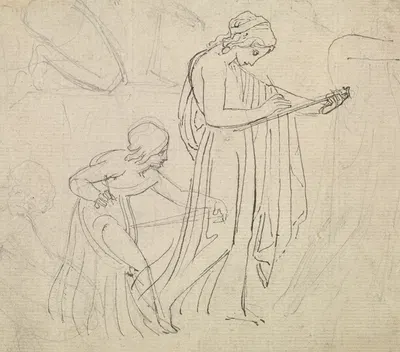 Classical Figures Drawing by Томас Стотард — digital art print download