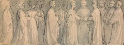 Frieze of a Medieval Wedding by Томас Стотард — digital art print download