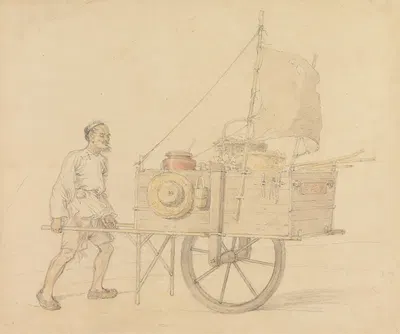 Chinese Carrier with His Sail-Set Barrow by Уильям Александр — digital art print download