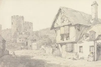 Conway, North Wales; The Castle and the Old College House by Уильям Александр, 1802 — digital art print download