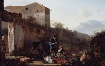 Пейзаж с козопасом by Адам Пинакер, c.1650 — digital art print download