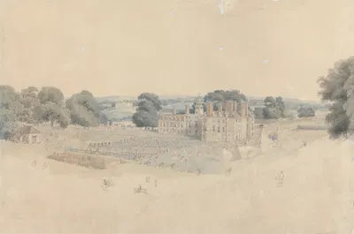 The Dinner in Mote Park, Maidstone, after the Royal Review of the Kentish Volunteers by William Alexander — digital art…