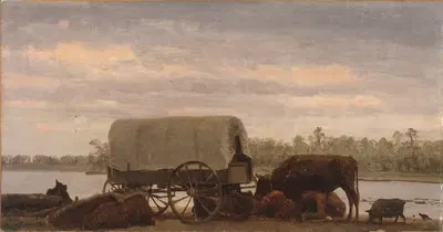 Полуденный отдых на Платте by Альберт Бирштадт, c.1859 — digital art print download