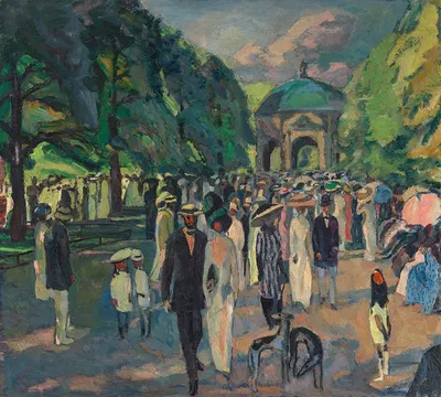 Im Münchner Hofgarten by Albert Weisgerber, 1911 — digital art print download