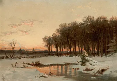 Поздняя осень, река Сако by Альфред Томпсон Брайчер, 1861-1897 — digital art print download