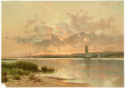 Закат, залив Шиннекок by Альфред Томпсон Брайчер, 1861-1897 — digital art print download