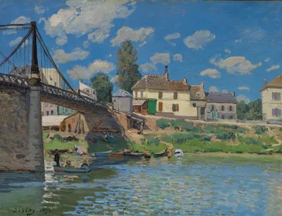 The Bridge at Villeneuve-la-Garenne by Alfred Sisley, 1872 — digital art print download