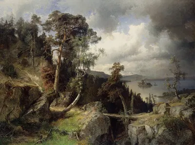 Swedish Landscape. Motif from Kolmården by Alfred Wahlberg, 1866 — digital art print download