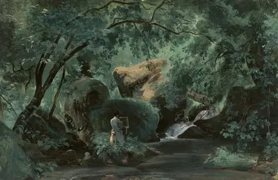Forest Interior with a Painter,Civita Castellana by André Giroux, 1825-1830 — digital art print download