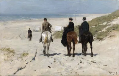 Morning Ride along the Beach by Anton Mauve, 1876 — digital art print download