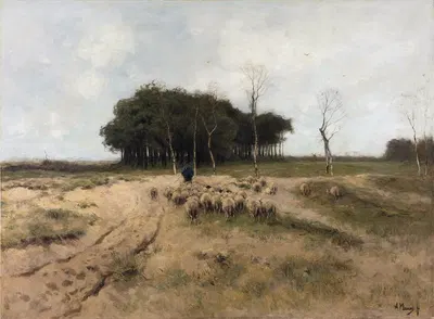 On the Heath near Laren by Anton Mauve, 1887 — digital art print download