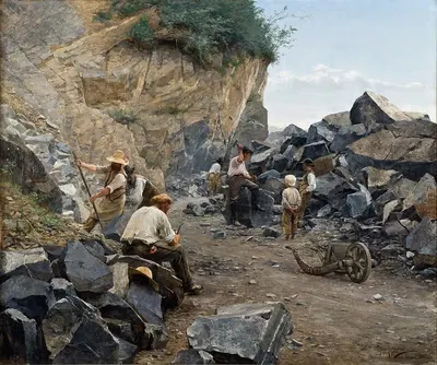 In the Quarry. Motif from Switzerland by Axel Jungstedt, 1886 — digital art print download