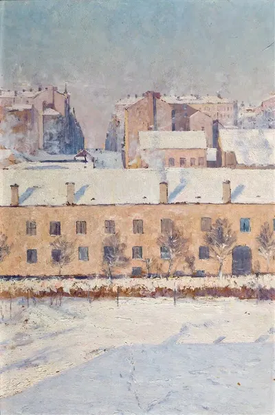 Зимняя сцена. Мотив из южного Стокгольма by Аксель Линдман, 1886 — digital art print download