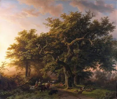 Лесная сцена by Баренд Корнелис Кёккёк, 1848 — digital art print download